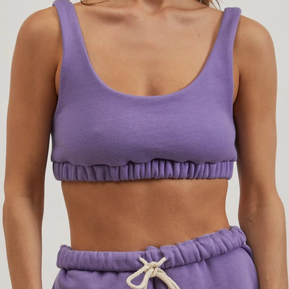 DONNI Purple Eco-Fleece Sporty Bra Size Large